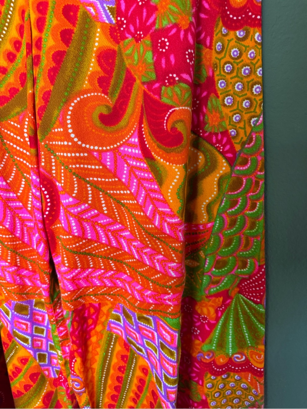 Vintage 1970s Psychedelic Print Wide Leg Jumpsuit - Picture 6 of 15